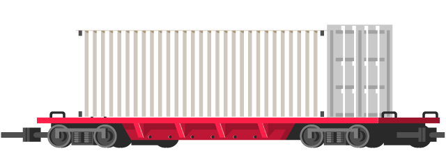 grafika przedstawiająca kontener na platformie kolejowej